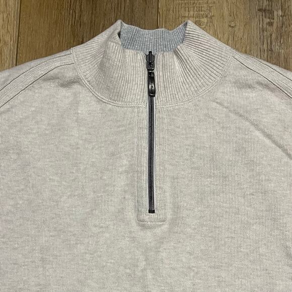 Tommy Bahama Flipshore Half-Zip Reversible Sweatshirt XL Beige/Gray Coastal Prep - Picture 4 of 9